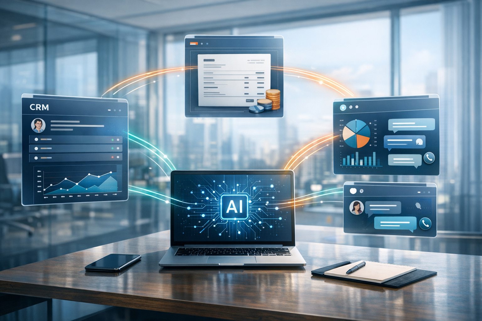 Integración de CRM, facturación y comunicaciones con inteligencia artificial